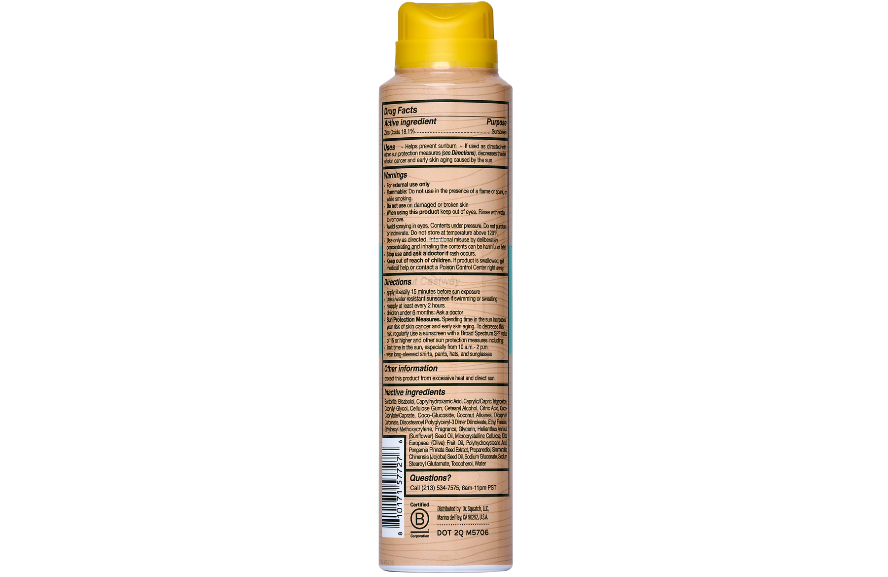 Dr. Squatch Spray | SPF 30 UVA/UVB Protection | Non-Greasy Mineral Sunscreen for Men - Daily Clean