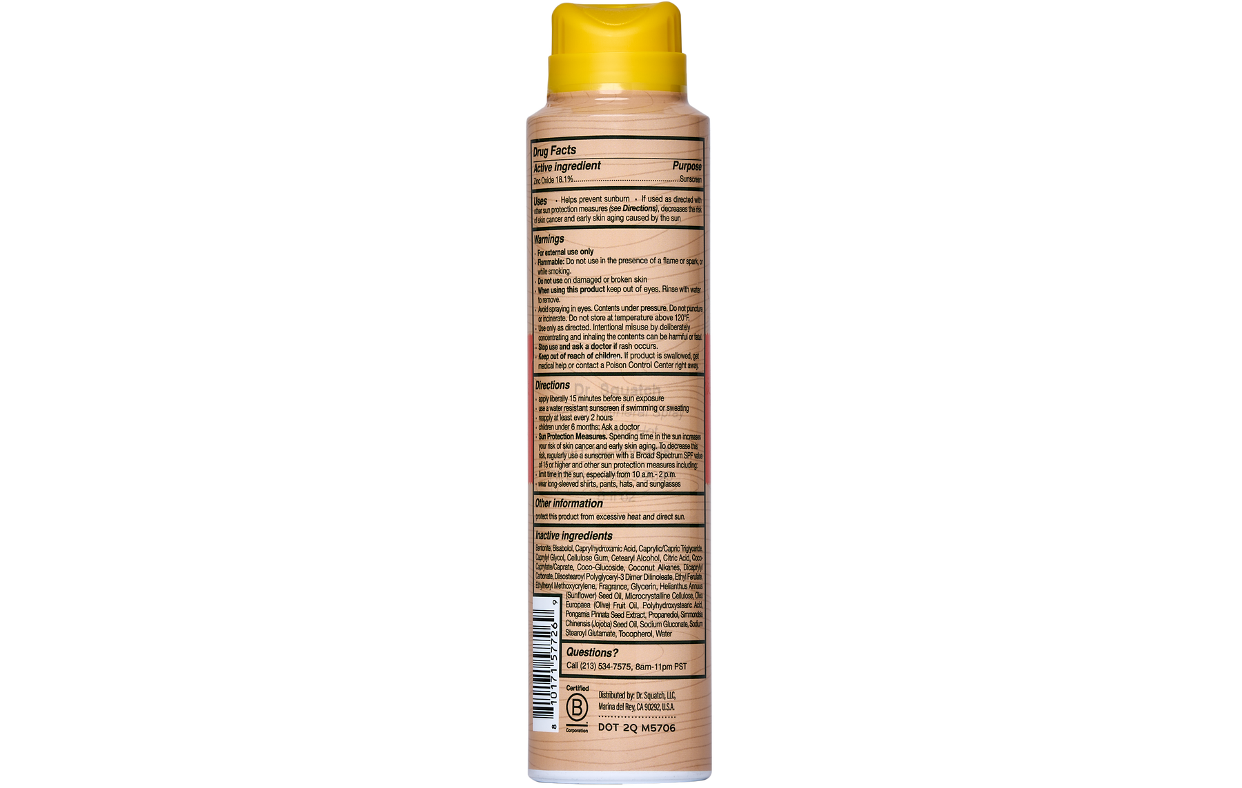 Dr. Squatch Spray | SPF 30 UVA/UVB Protection | Non-Greasy Mineral Sunscreen for Men - Daily Clean