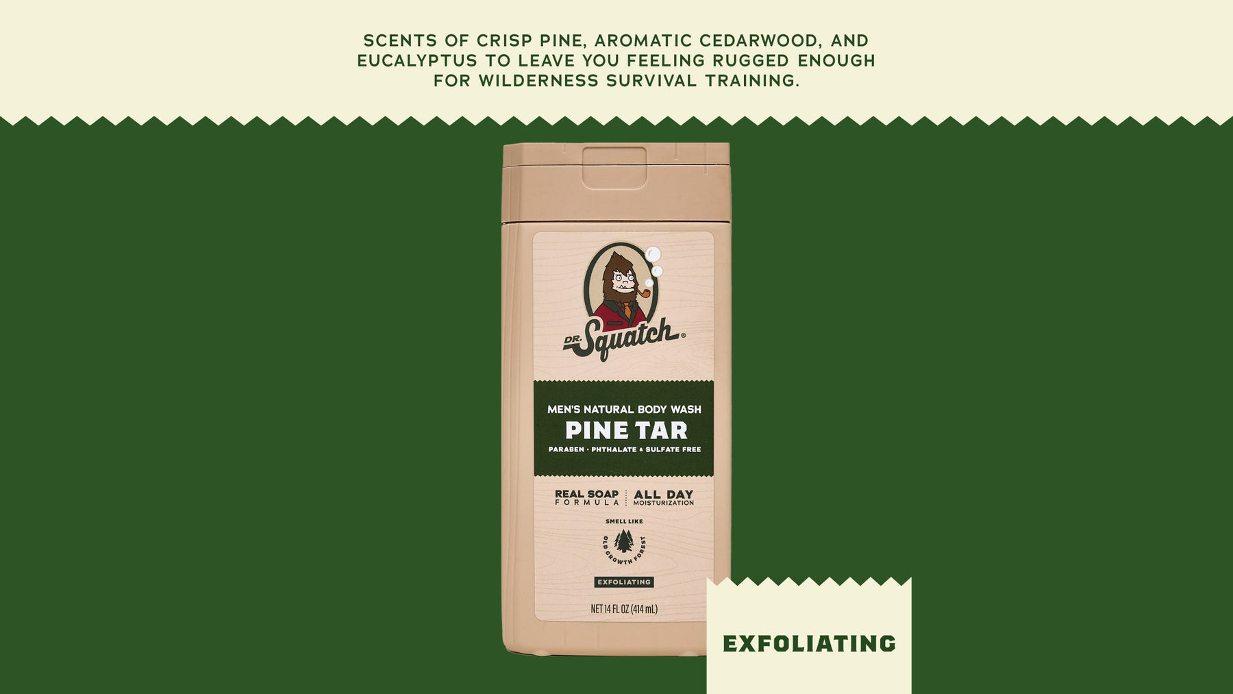 14 oz Pine Tar Exfoliating Body Wash - Soft Glow