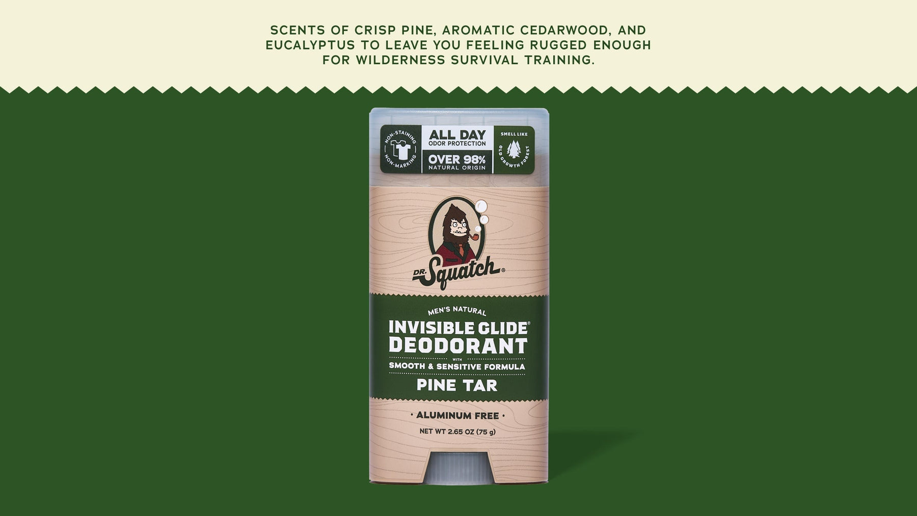 Pine Tar Invisible Glide Deodorant - Clean Mood