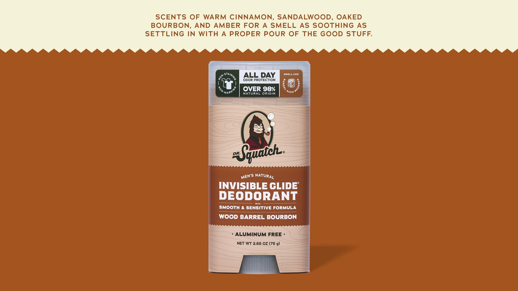Wood Barrel Bourbon Invisible Glide Deodorant - Cozy Glow