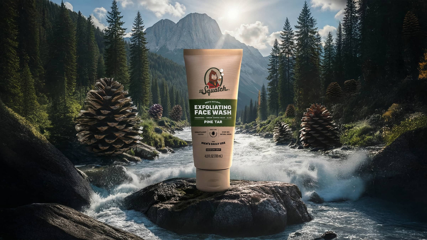 Pine Tar Exfoliating Face Wash - Bright Scent